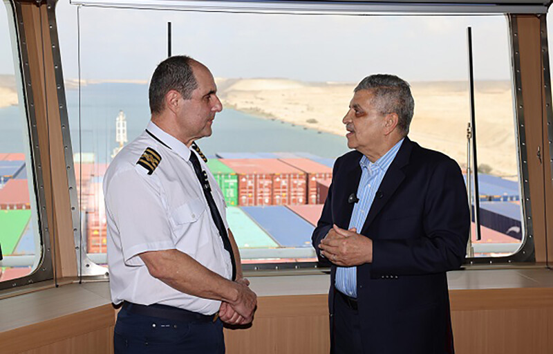 Suez Canal Authority Chairman Ossama Rabiee met with Jules Verne shipmaster Slavko Malasic
